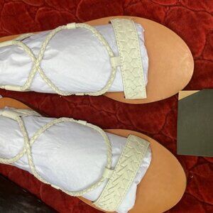 Frye White Braided tie up sandal